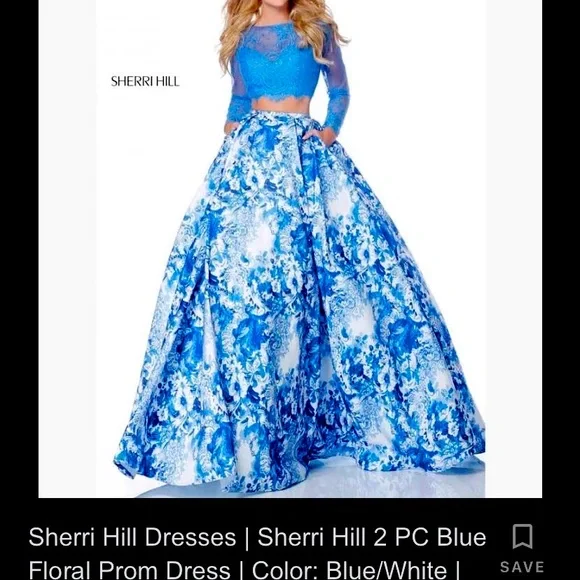 Sherri Hill | Dresses | Size 4 Gorgeous Sherri Hill Blue Floral Prom Dress  | Poshmark